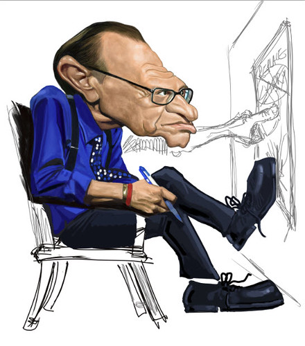 digital caricature of Larry King - idea 1