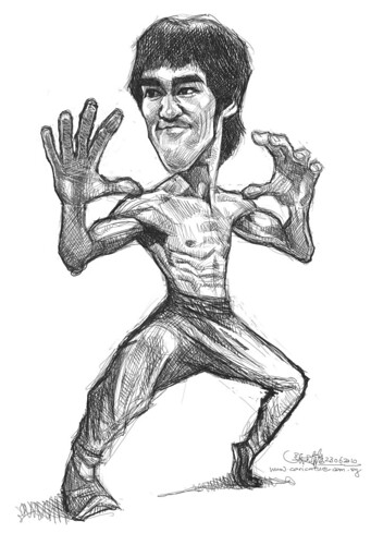 digital sketch of Bruce Lee