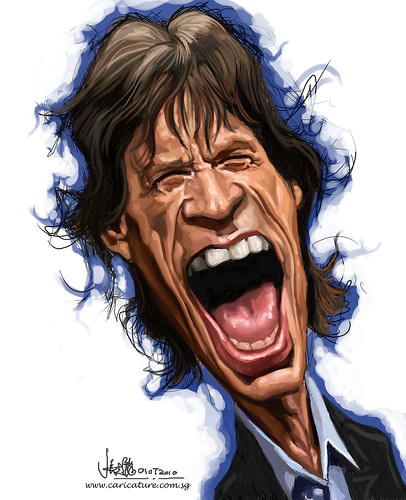 digital caricature of Mick Jagger