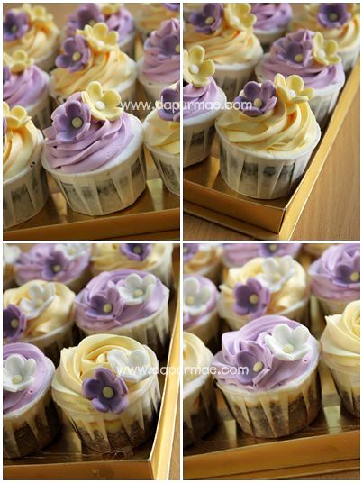 Yellow & Purple Cupcakes Set