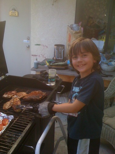 Jack's 1st grilling lesson 
