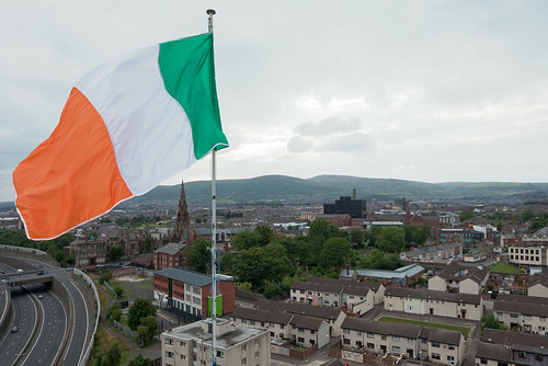 The Irish Flag on New Lodge High-rise