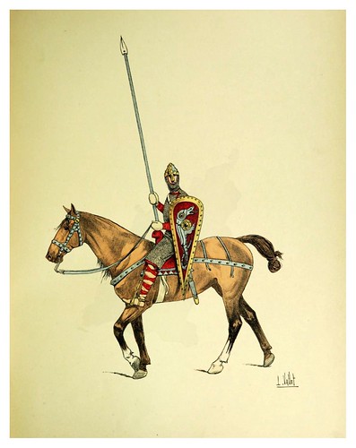 006-Caballero Normando del siglo XI-Le chic à cheval histoire pittoresque de l'équitation 1891- Louis Vallet