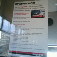 Georgetown Blue Bus / Circulator Notice