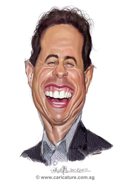 digital caricature painting of Jerry Seinfeld - 1 small