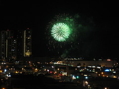 Fireworks viewed from Kaka'ako