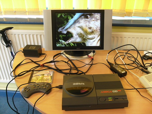 CD32 with FMV Module Playing Dinosaurs VCD
