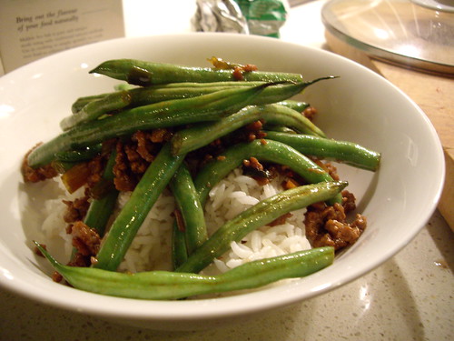 Pork and green beans stirfry