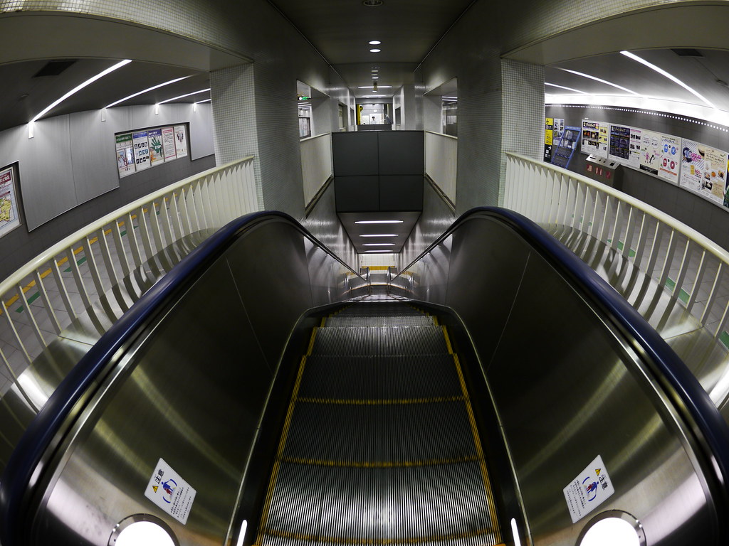 A escalator in subway station