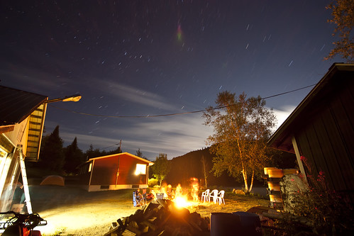 Cottage, Fire, and Stars