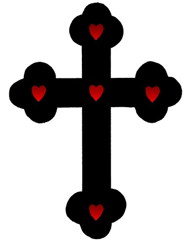 I was asked to design a 'girly' cross for a tattoothis is as close I will 