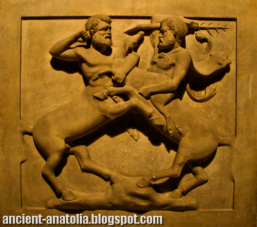 The fight scene of the Centaurs