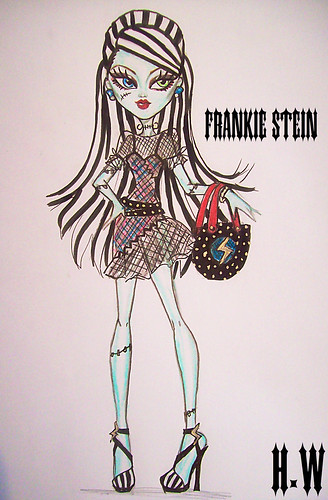 Monster High Frankie Stein illustration Stitched together with love