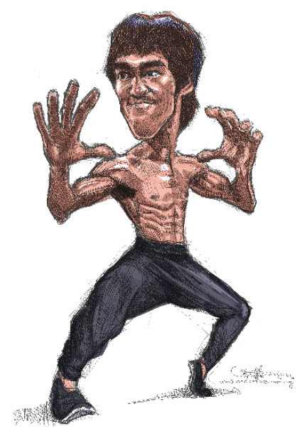 digital caricature of Bruce Lee - 1
