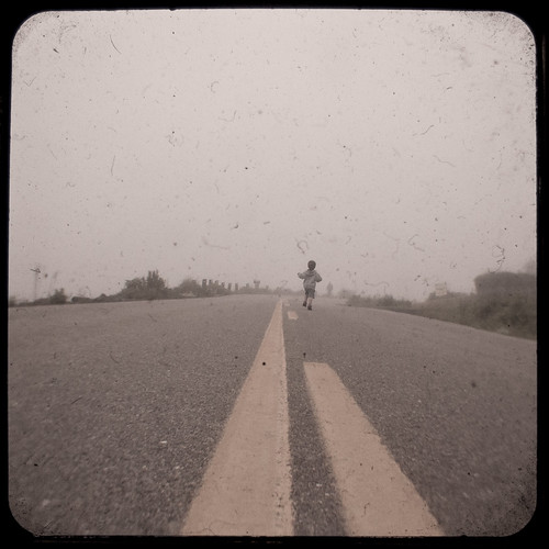 Lucas on the oceanside highway, TtV (with a side of fog!)