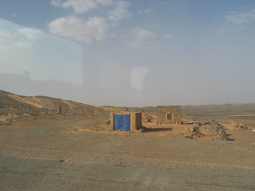 blue door in desert