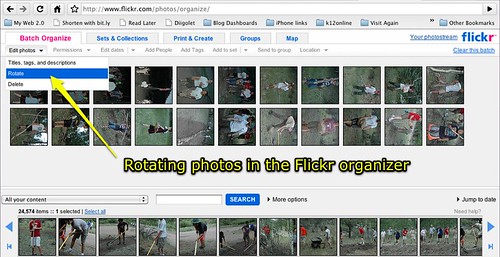 Rotating photos in the Flickr organizer
