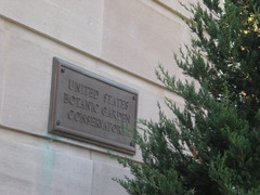 The bronze plaque for the United States Botanic Garden Conservatory