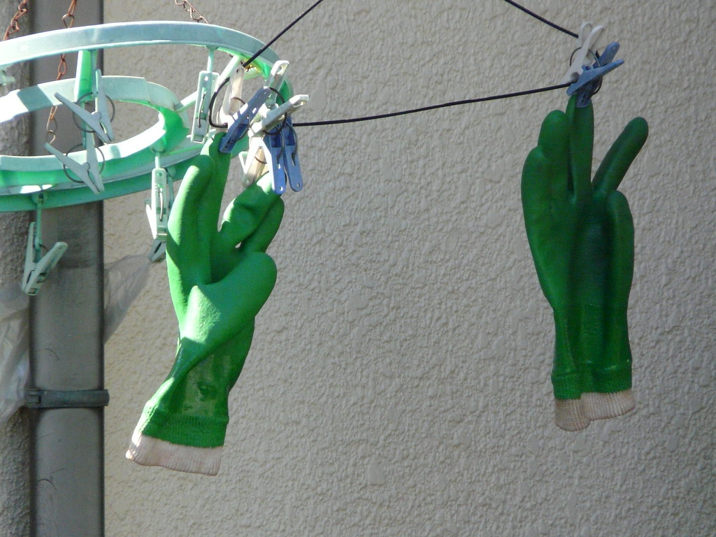 Glove Drying/Storage in Hanger and Potplant
