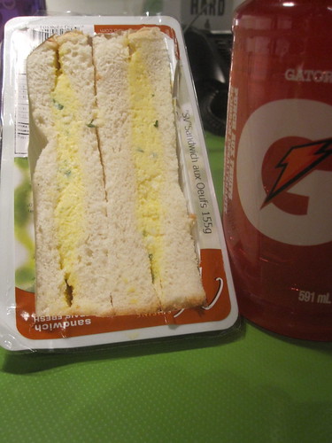 Egg sandwich, Gatorade - $7.45