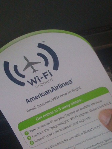 American Airlines Gogo inflight wifi instructions