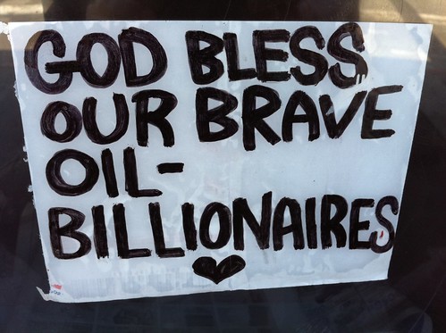 "God bless our brave oil billionaires" by Steve Rhodes on flickr