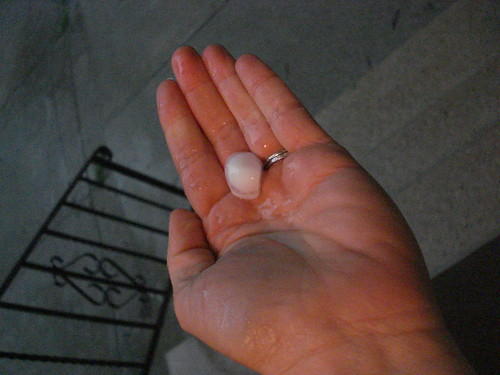 The hail that was hitting our rental car