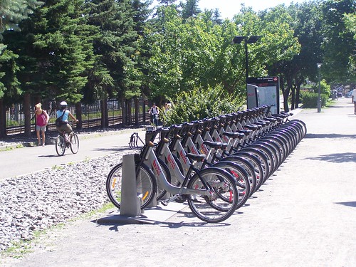 Bixi station approaching the Old Port of Montreal