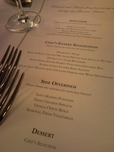 The capital grille preview menu