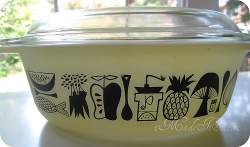 pyrex spring promotion 1958 decorator with lid