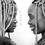 Himbas girls in profile, Angola