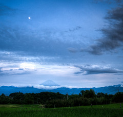 Mountain and moon
