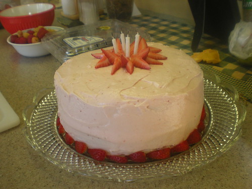 Sir O's coincidentally pink birthday cake