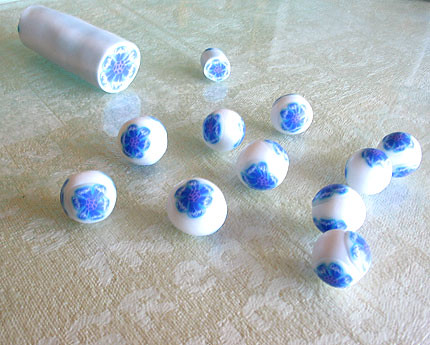Blue flower beads
