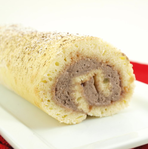 Japanese Shortcake Jelly Roll with Chocolate Whipped Cream
