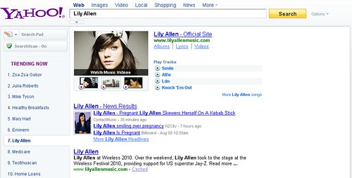 Yahoo! Search Trending Now: Lily Allen search results