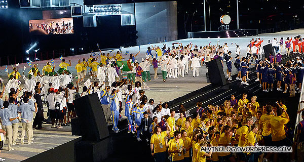 The athletes from around the world made the stage very colourful