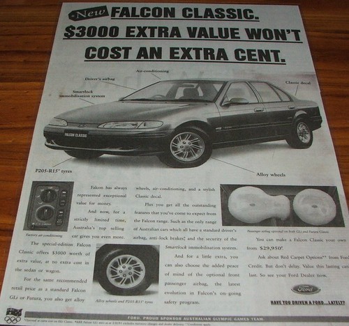 1998 Ford Au Falcon Xr6 Vct. 1995 Ford EF Falcon Classic