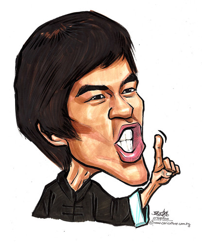 Bruce Lee caricature A4