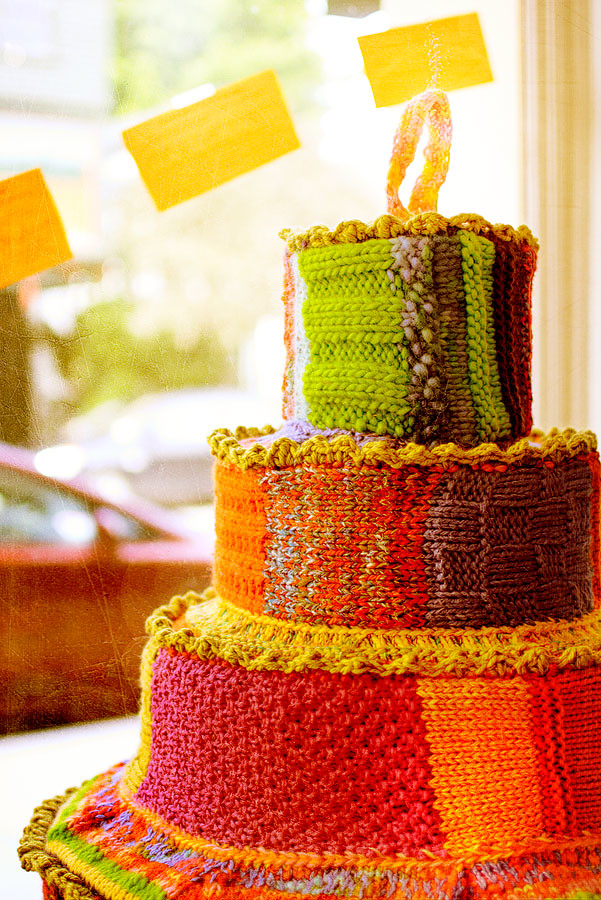 Hand-Knit Happy Birthday Cake!