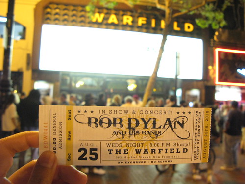 Bob Dylan and His Band concert @ The Warfield / San Francisco