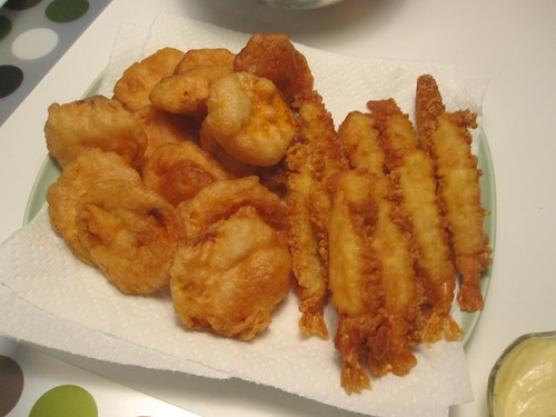Sweet potato and shrimp tempura