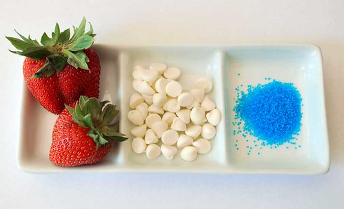 3 ingredients - red white blue strawberries