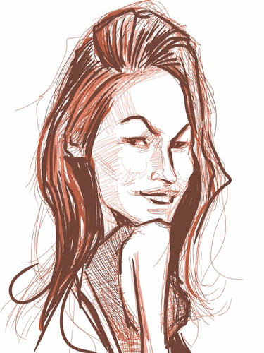 digital sketch studies of Megan Fox 1 on iPad SketchBook Pro