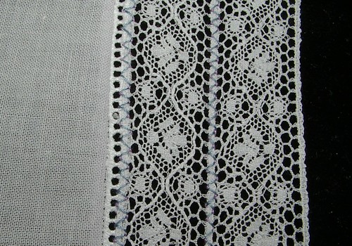 lace to entredeux iron and front