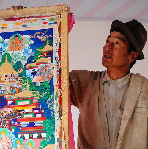 His son is a Tanka Painter, Tibet