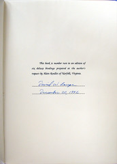 Lange Buffalo Nickel Book Serial Number and Signature Page