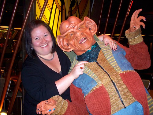 My Boss Rachel With a Ferengi Pal at the Star Trek Restaurant Quark's - Las Vegas