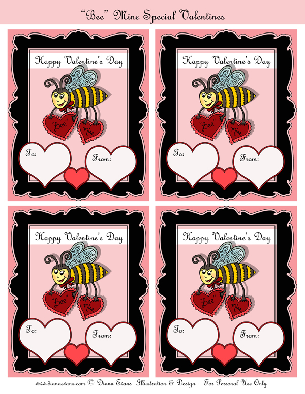 Bee Mine Valentines day cards full page-blog