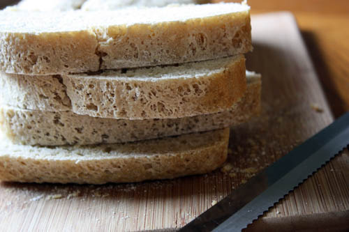 slices of oat flour bread.
